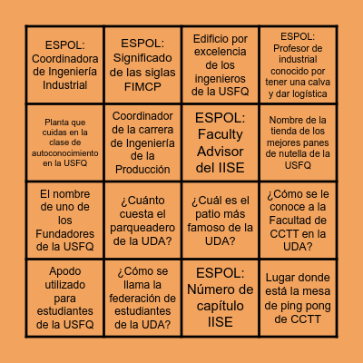 BINGO Card