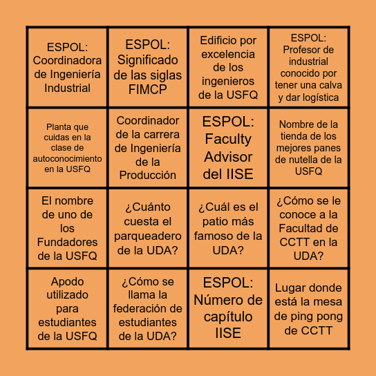 BINGO Card