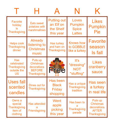 BTI Thanksgiving Bingo! Bingo Card