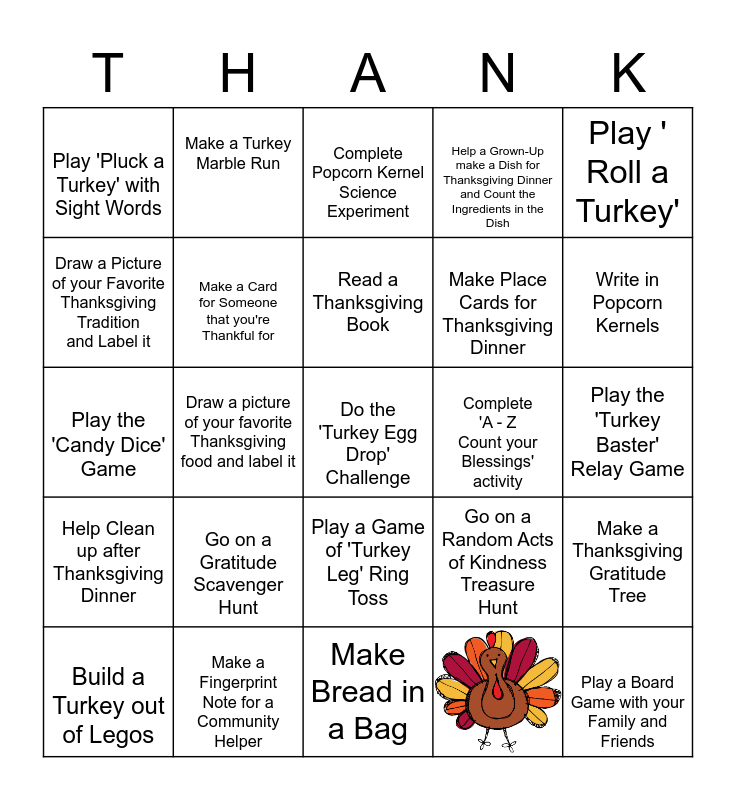 Thanksgiving Bingo Card