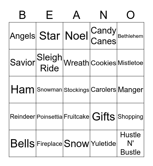 CHRISTMAS BANQUET 2014 Bingo Card