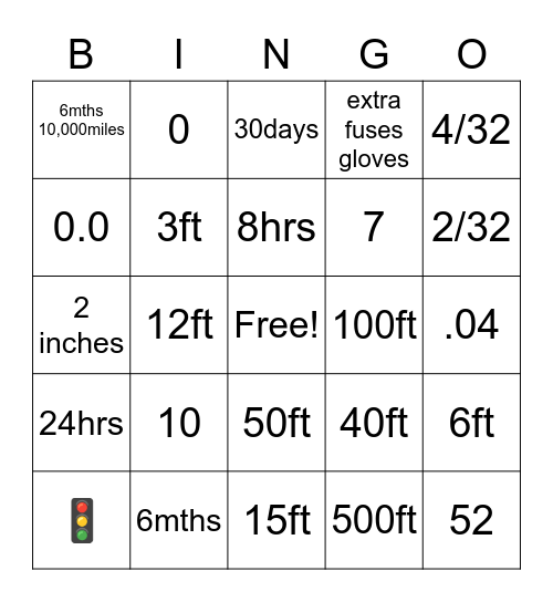 SCHOOL BUS Bingo Card