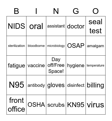 OSHA with OSAP & NIDS Bingo Card