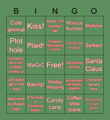 Christmas Movie Bingo Card