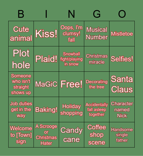 Christmas Movie Bingo Card