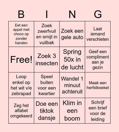 Scouts Bingo Card