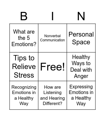 Social Skills Bingo! Bingo Card