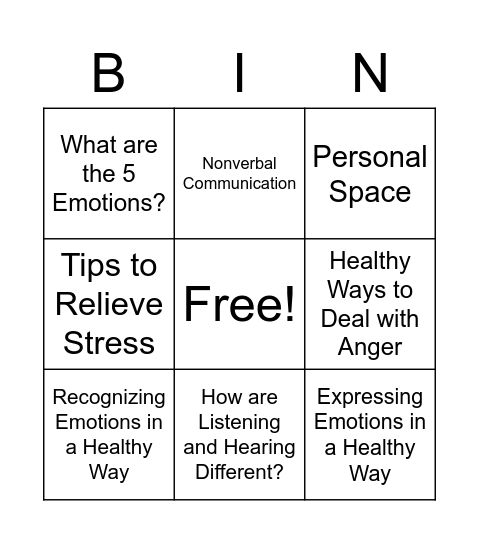 Social Skills Bingo! Bingo Card
