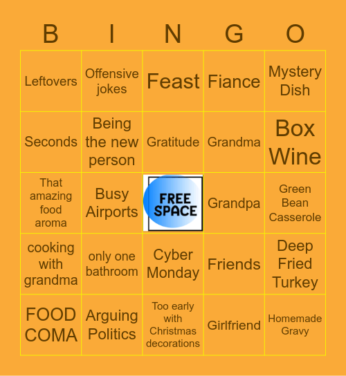 THANKSGIVING Bingo Card