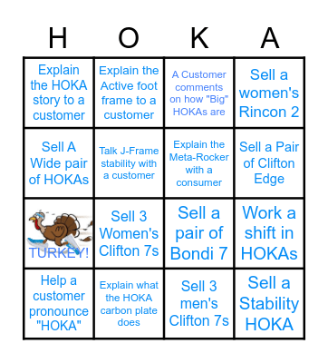 HOKA Turkey Day BINGO! Bingo Card