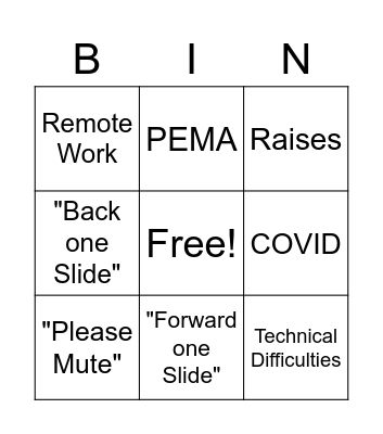 All Hands Bingo Card