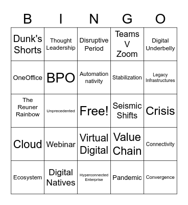 HFS Social Bingo Card