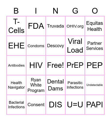 World AIDS Day Bingo Card