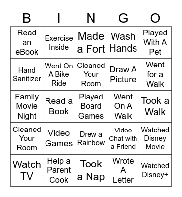 Kids Bingo! Bingo Card