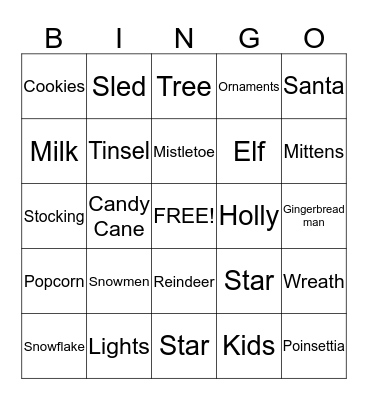 Christmas Bingo Card