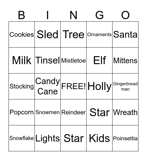 Christmas Bingo Card