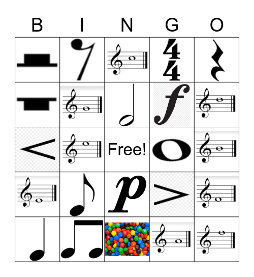 Music Symbol Bingo Card