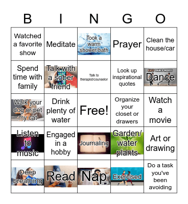 Self-Care Bingo! Bingo Card