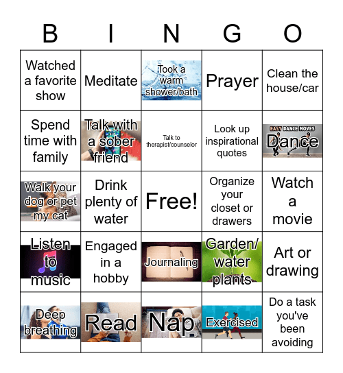 Self-Care Bingo! Bingo Card