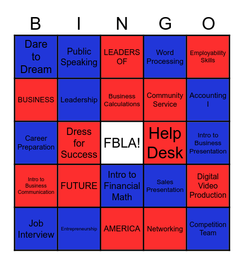 FBLA BINGO Card