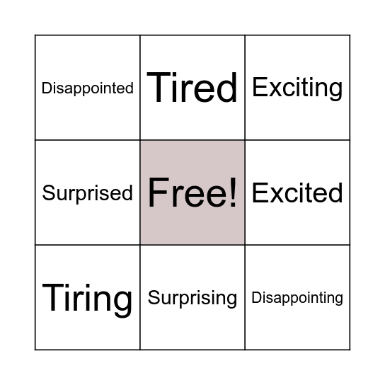 Bingo! Bingo Card