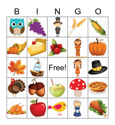 Thanksgiving Bingo Card