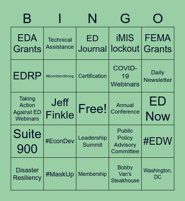 IEDC Squad Bingo Card