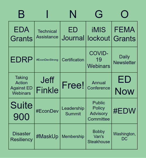 IEDC Squad Bingo Card