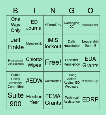 IEDC Happy Hour Bingo Card