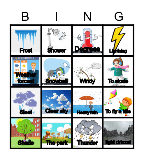 Weather Bingo Card