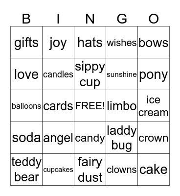 MACKENZIE'S 1ST BIRTHDAY!!! Bingo Card