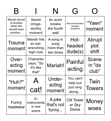 Glitter-fied Bingo Card