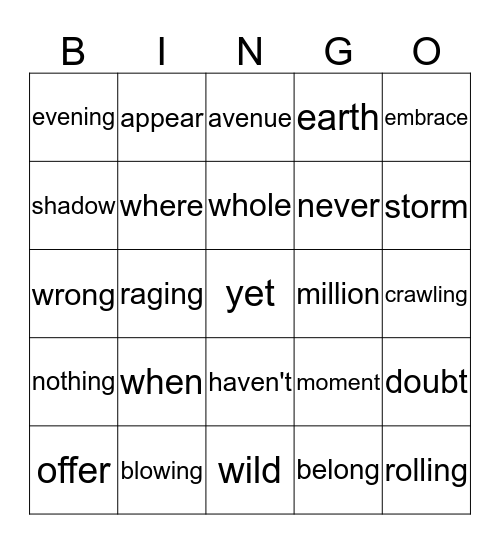 Make you feel my love Bingo Card