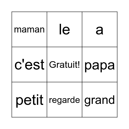 La liste rouge Bingo Card