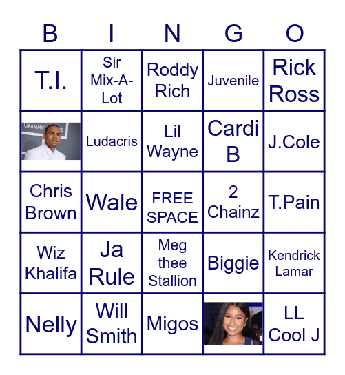 Round 1: Hip-Hop Bingo Card