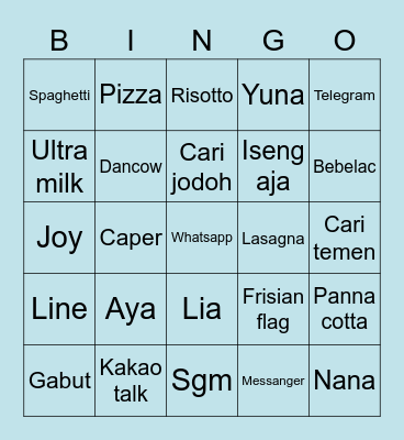 Punya SEOKHWANei Bingo Card