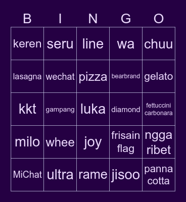 BINGONei Bingo Card