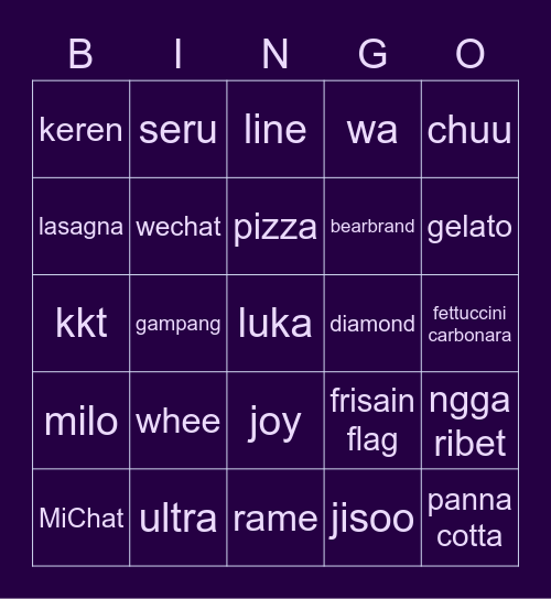 BINGONei Bingo Card