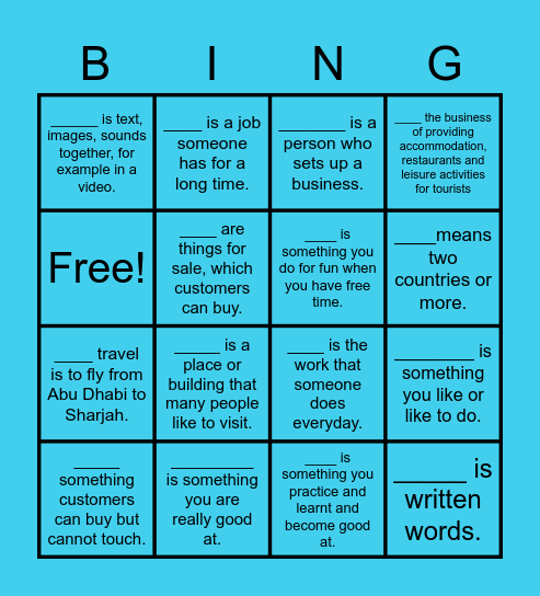 Term 1 Keywords Bingo Card
