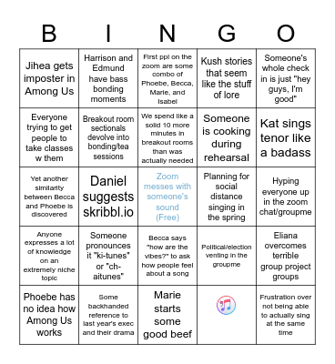 chaiTunes bingo Card