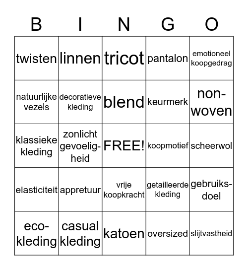modeadvies Bingo Card