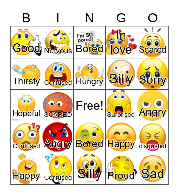 Feelings Bingo Card