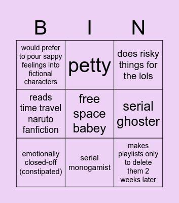 sien's toxicisms Bingo Card