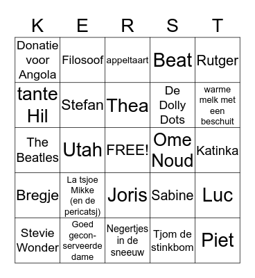 familie Bingo Card
