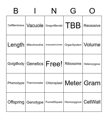 Life Science Review Bingo Card
