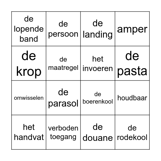 Blok 6 - Hoofdstuk 11 Bingo Card