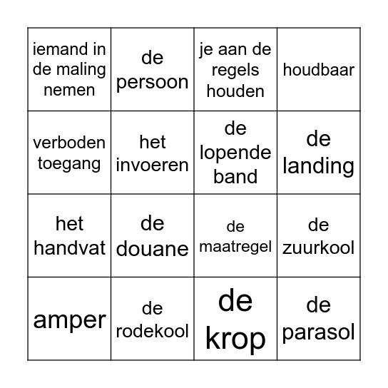 Blok 6 - Hoofdstuk 11 Bingo Card