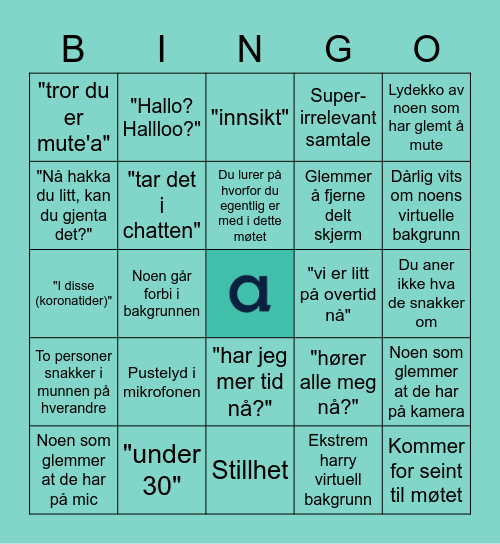 PRODUKTTEAMMØTE Bingo Card