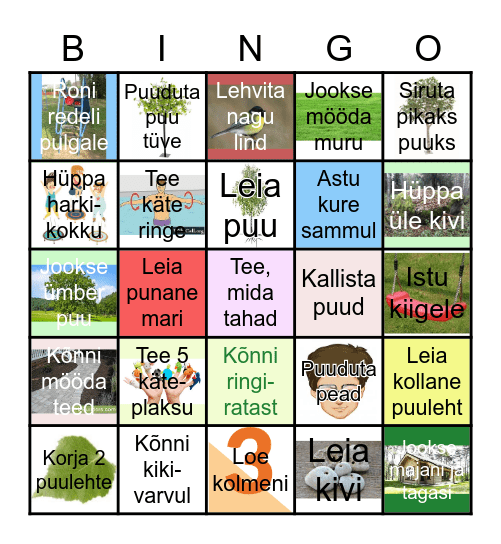 Liikumine õues - bingo! Bingo Card