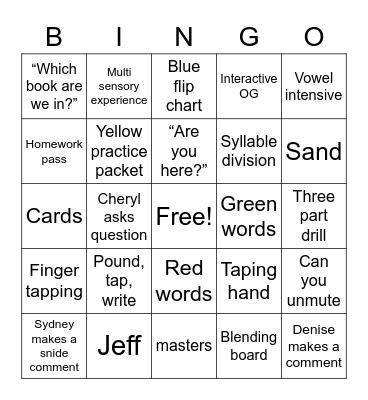 OG Bingo Card
